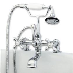 Picture of Cambridge Plumbing CAM463-2-CP Clawfoot Tub Deck Mount Brass Faucet&#44; Polished Chrome