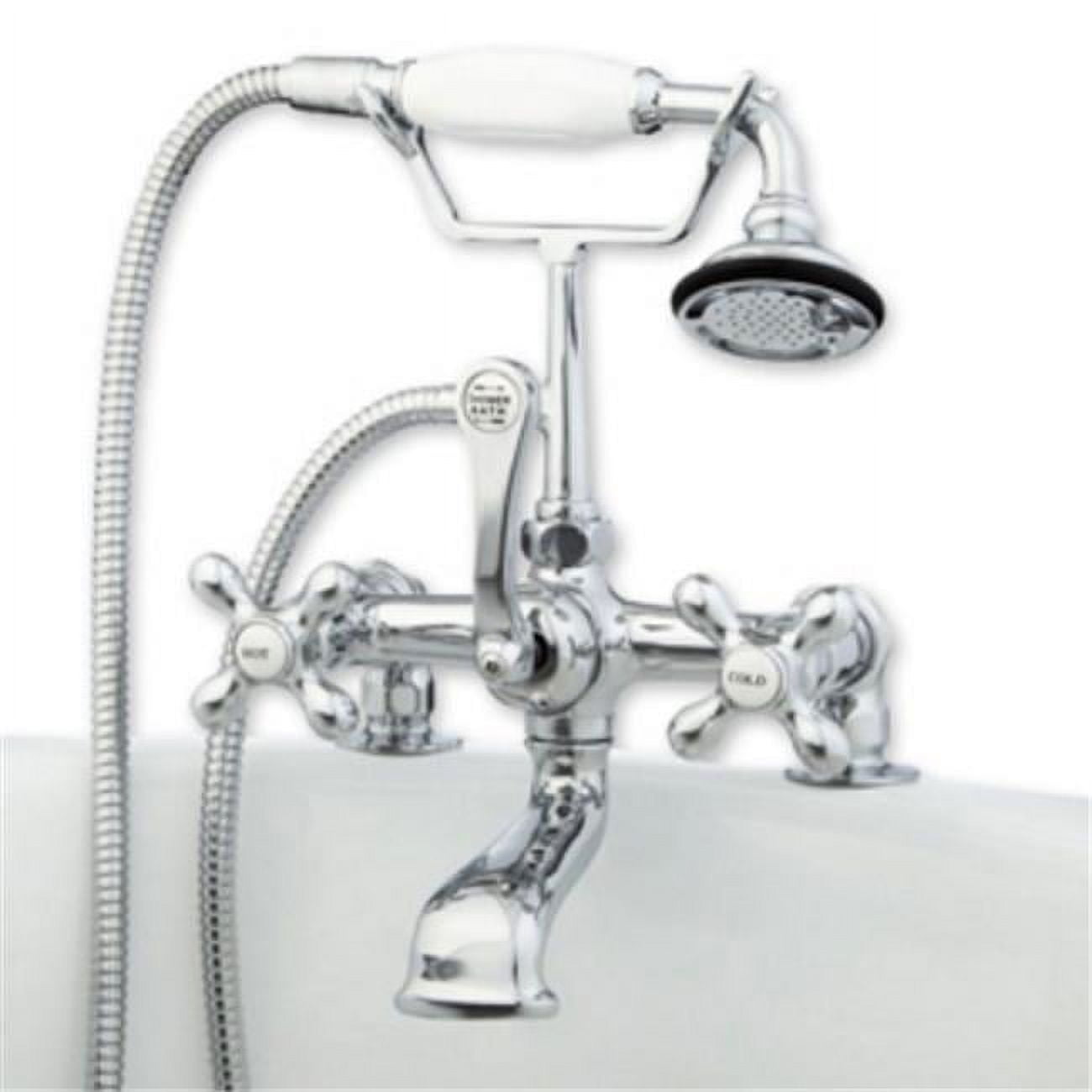 Picture of Cambridge Plumbing CAM463-2-BN Clawfoot Tub Deck Mount Brass Faucet&#44; Brushed Nickel