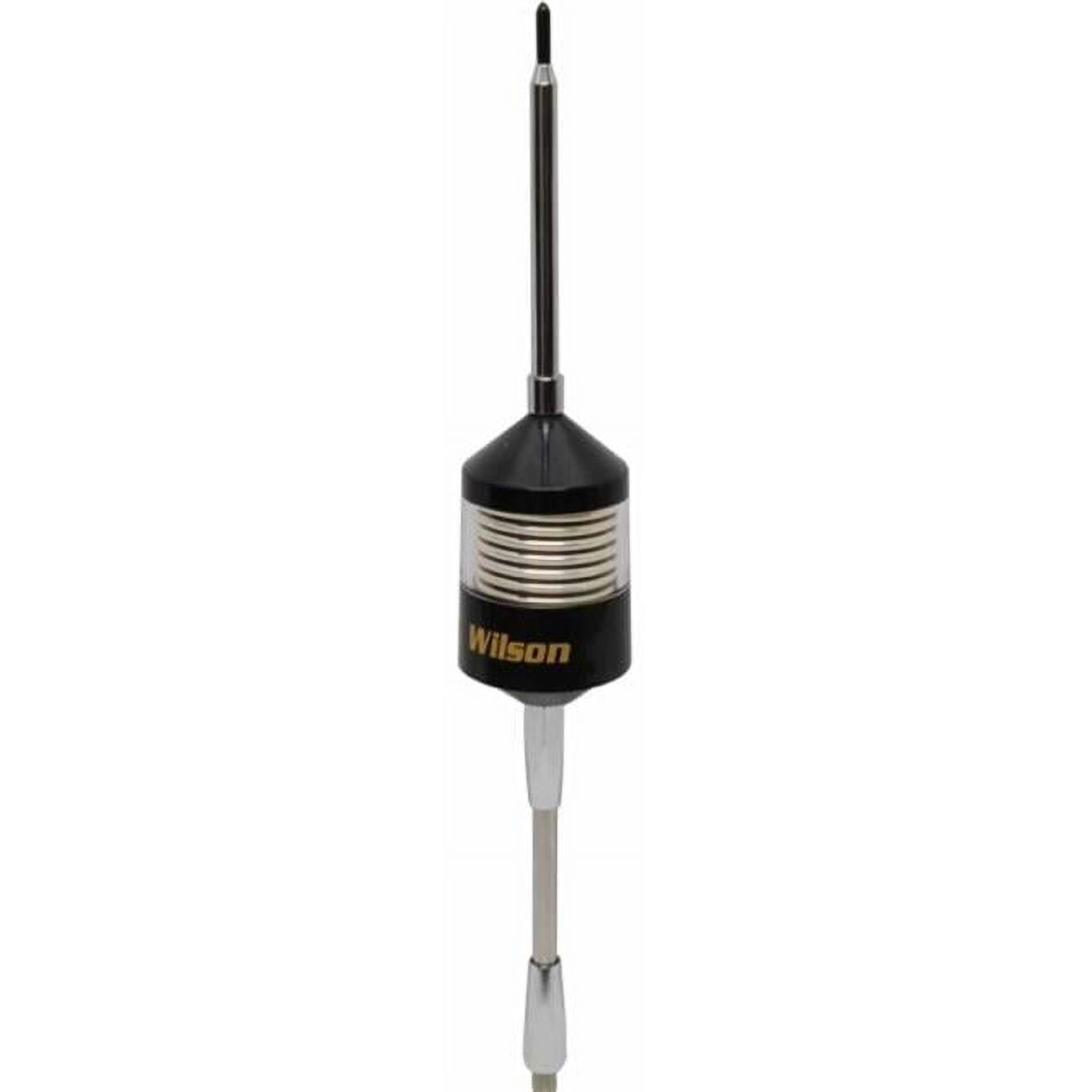3 - 500W 26-30 MHz Wide Band Center Load Trucker Antenna with Weather Trap - 10 in. Stainless Steel Shaft & 49 in. Rod - Coil in Clear