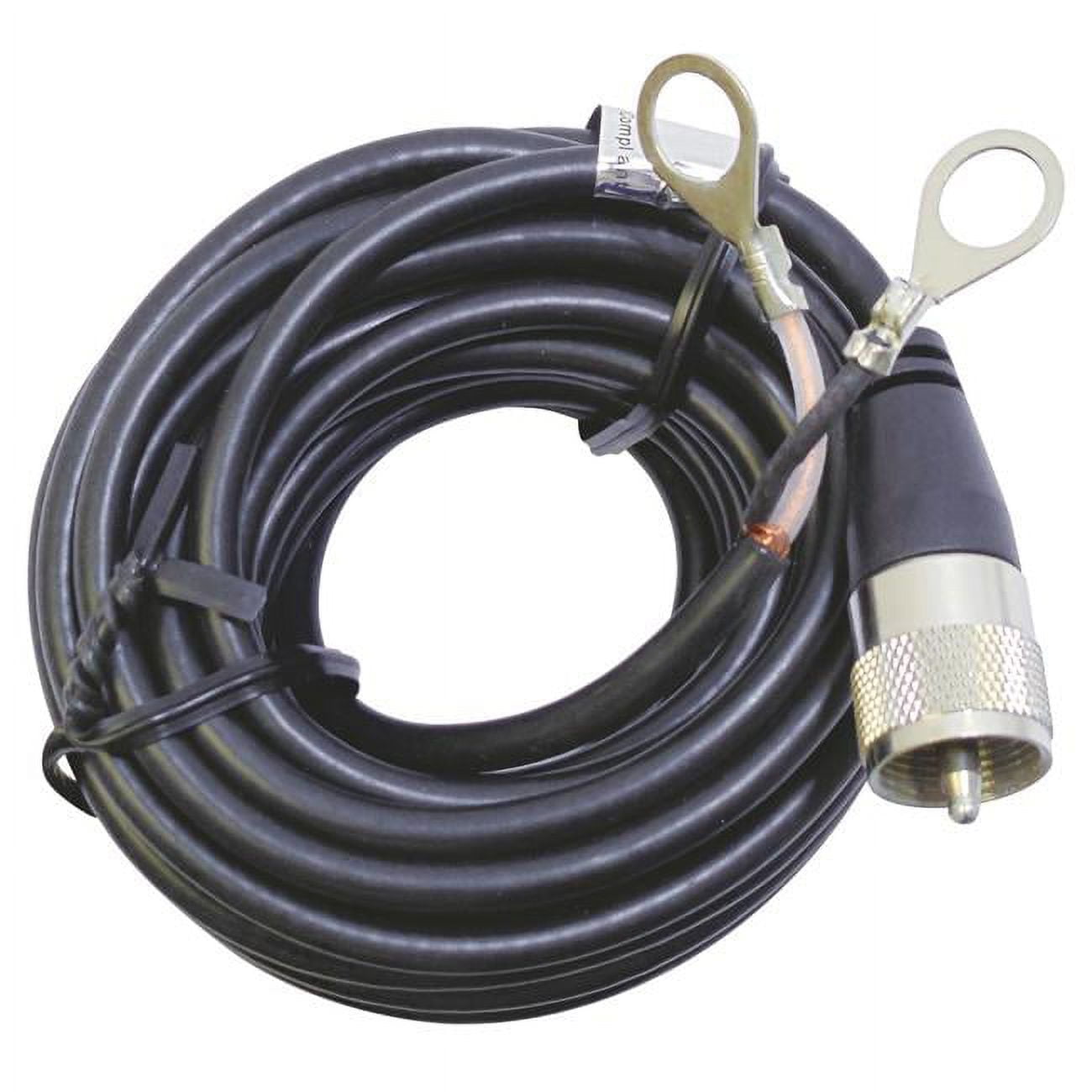 12 ft. RG58AU Single Lead Coax Cable with 1 Molded PL259 & 2 Lug Connectors - Bulk