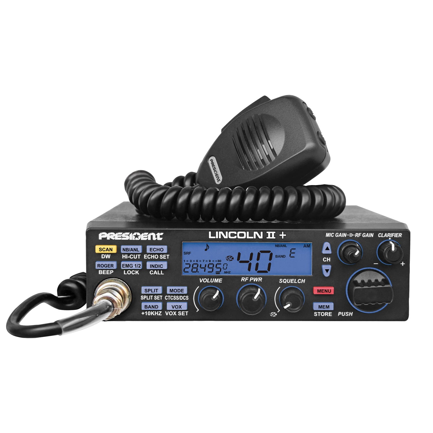 Picture of President LINCOLNIIPlus 10 - 12 m, 50 W AM & FM, LSB & USB, CW Transceiver with 3 Face