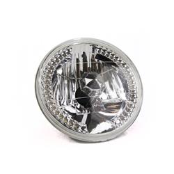 Picture of Race Sport RS7RH4LEDW 7 in. Diamond Cut H4 Conversion Lens with Recessed LED