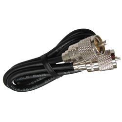 PP8X3-BLK 3 ft. RG8X Coax Cable with PL259 Connectors on Each End, Black