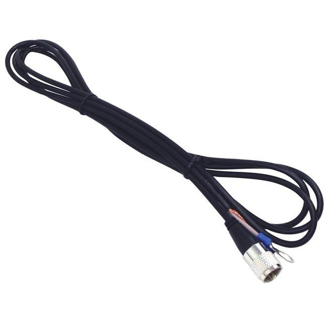 9 ft. RG58A-U 95 Percent Shielded Coax Cable Assembly with A Molded PL259 Connector & Ring Terminal Ends, Black