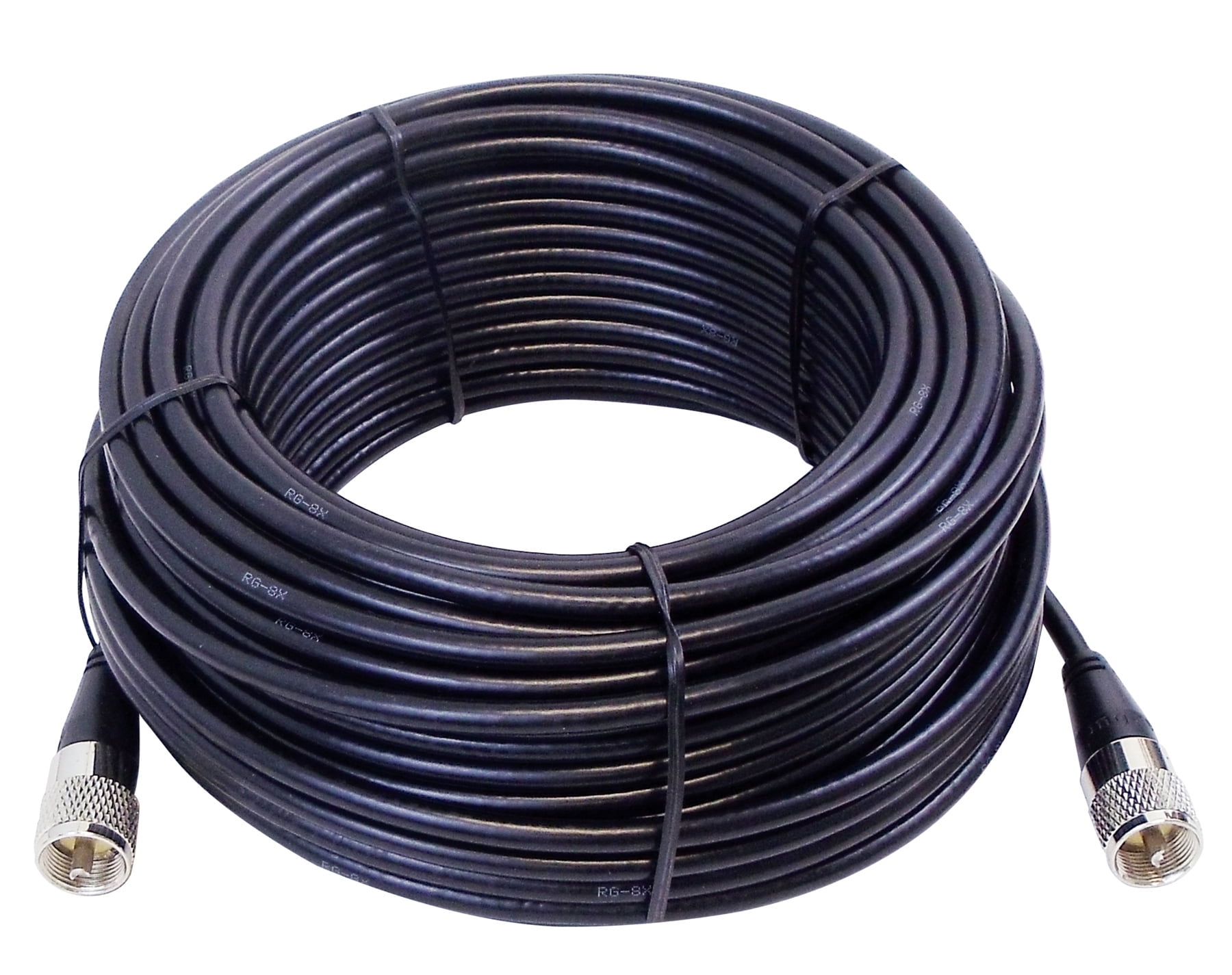 75 ft. RG8X Coax Cable Assembly with Molded PL259 Connectors on Each End, Black