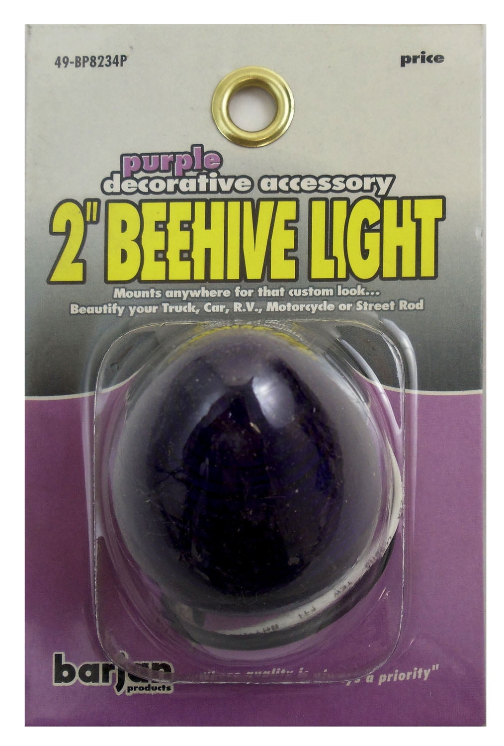 049BP82343P 2 in. 12V Beehive Style Light, Purple