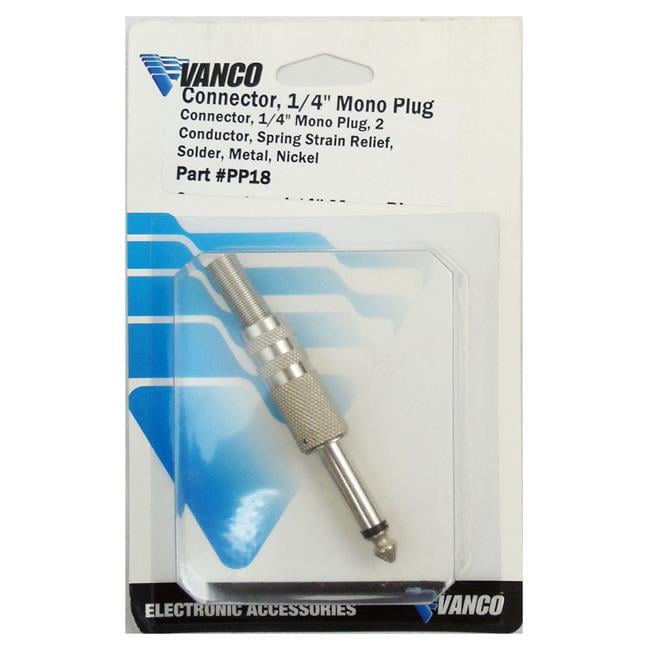 PP18X 0.25 in. Shielded 2 Conductor Mono Phone Plug with Spring Strain Relief