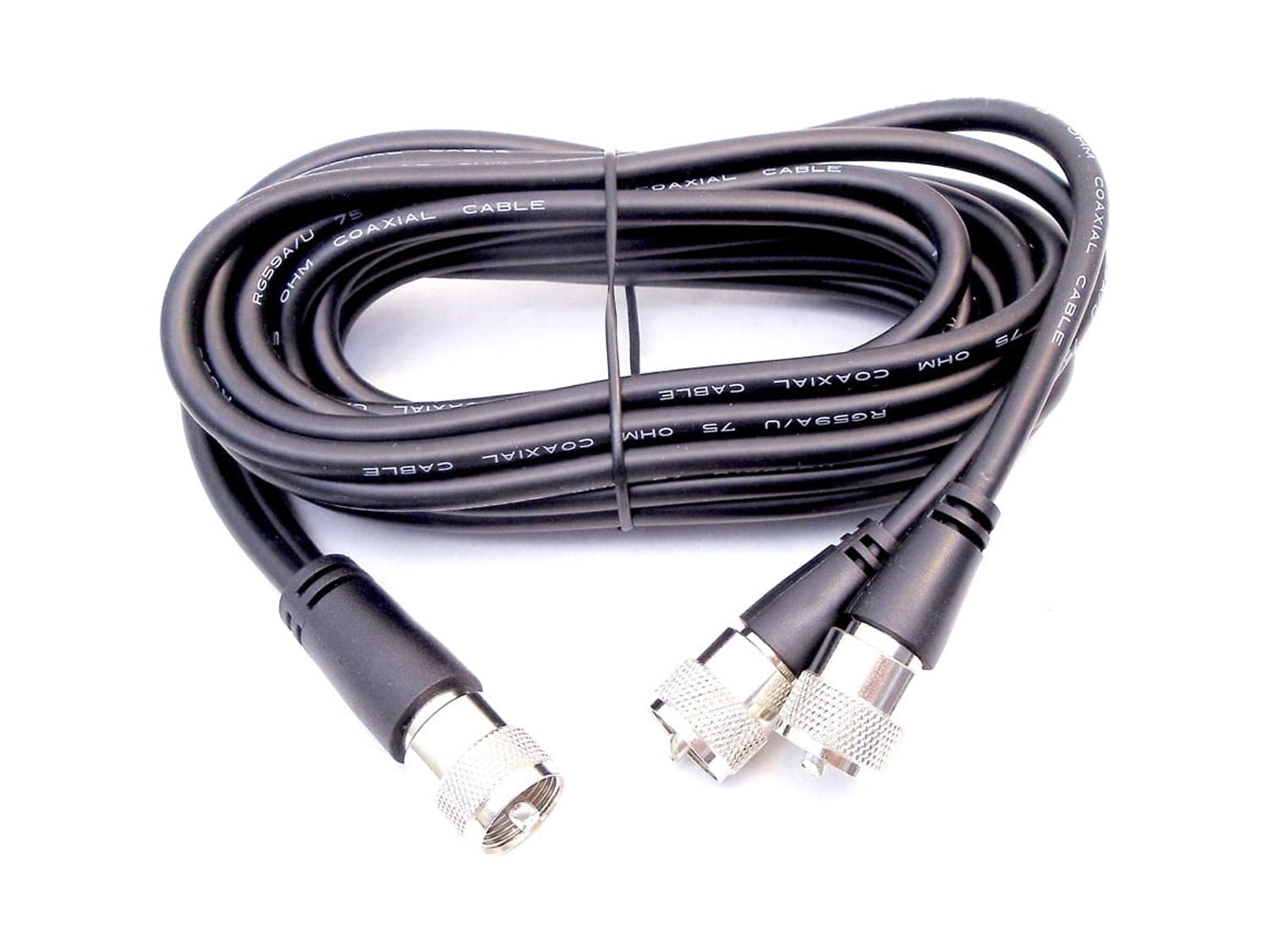 PPP9 9 ft. Rg59A&U 75 Ohm Co-Phase Coaxial Cable with 3 Molded Pl259 Connectors