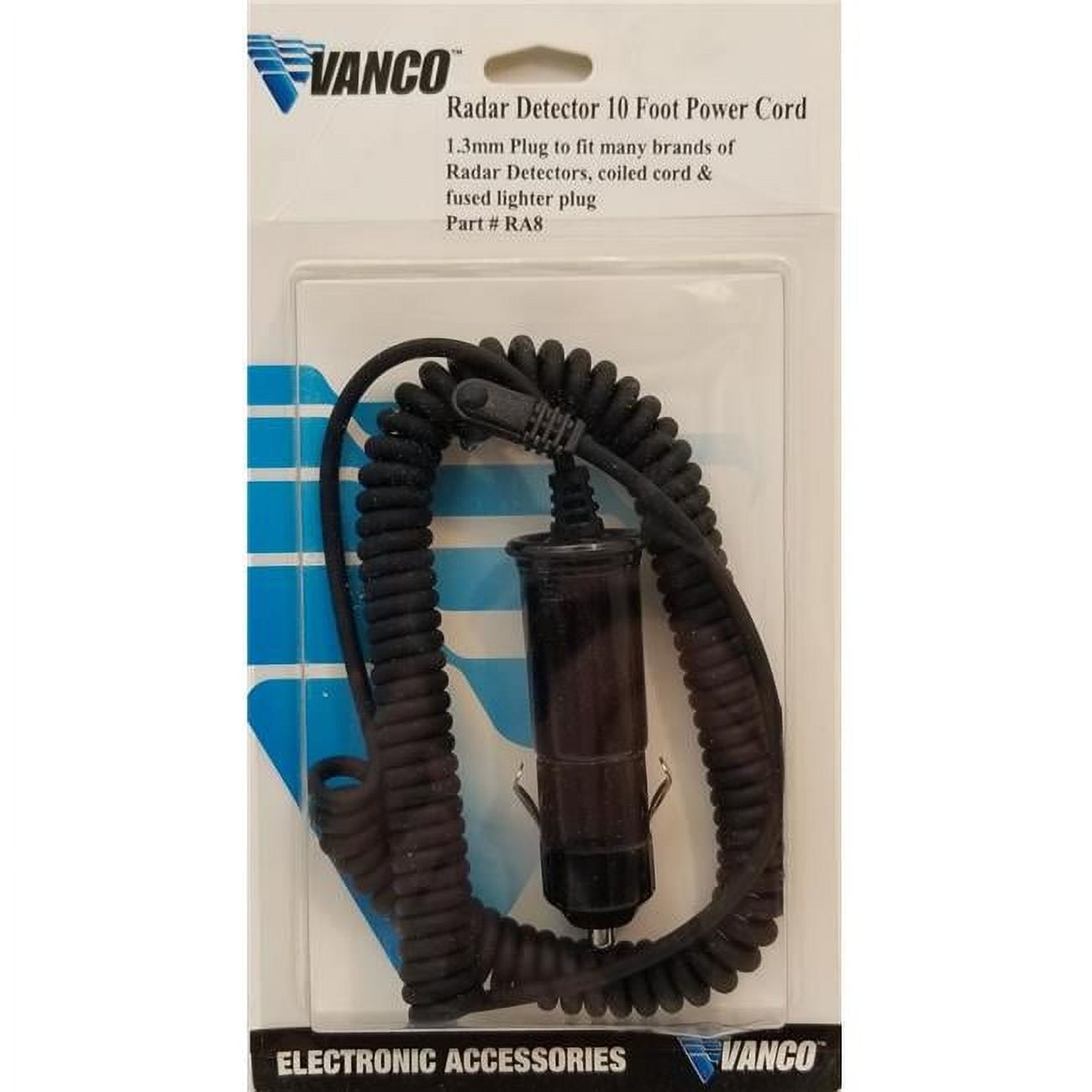 RA8 2.1 mm Coiled Cord with Right Angle Plug