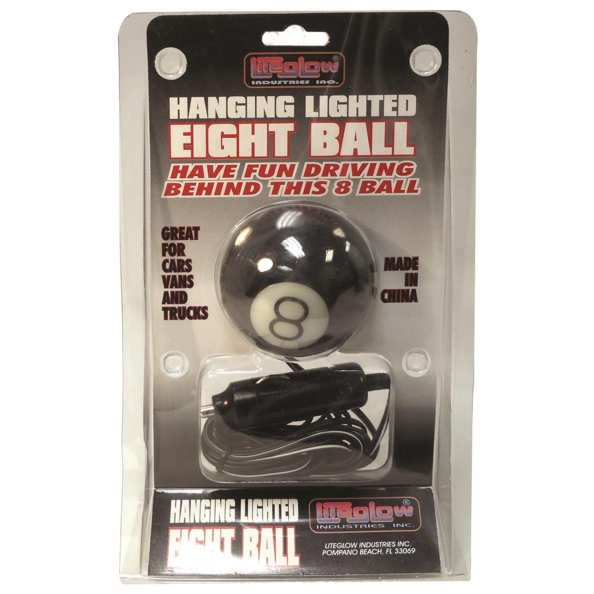 Lite-Glow - 12 Volt Hanging Lighted Eight Ball with Cigarette Plug