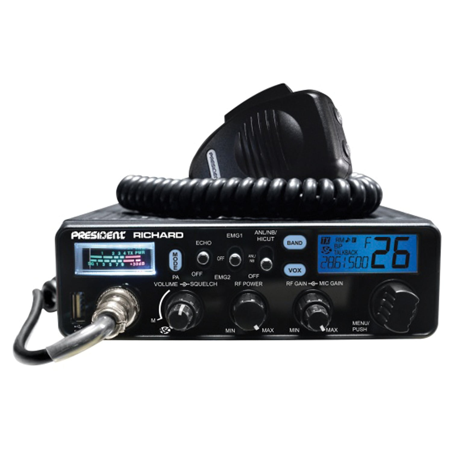 Picture of President RICHARD Richard 50 watt Pep AM &amp; FM 10m Transceiver with Continuous Scanning
