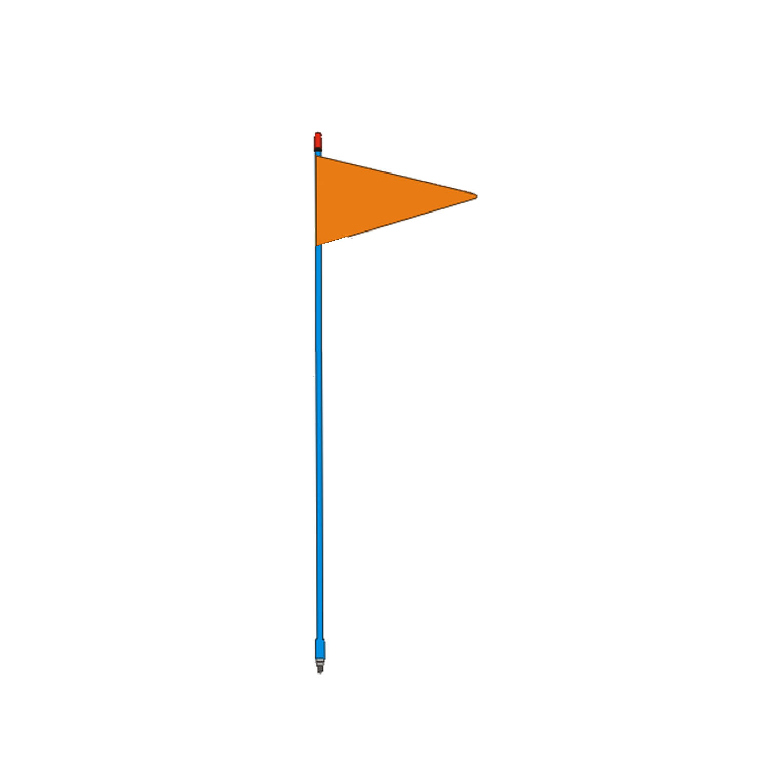 F4-BL 4 ft. Flagstick with Orange Triangular Safety Flag - 0.375-24 in. Base Threads - Blue