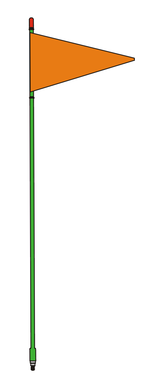 SR4-G 4 ft. Strobe Ready Flagstick with Orange Flag & 0.375-24 in. Threaded Base - Green