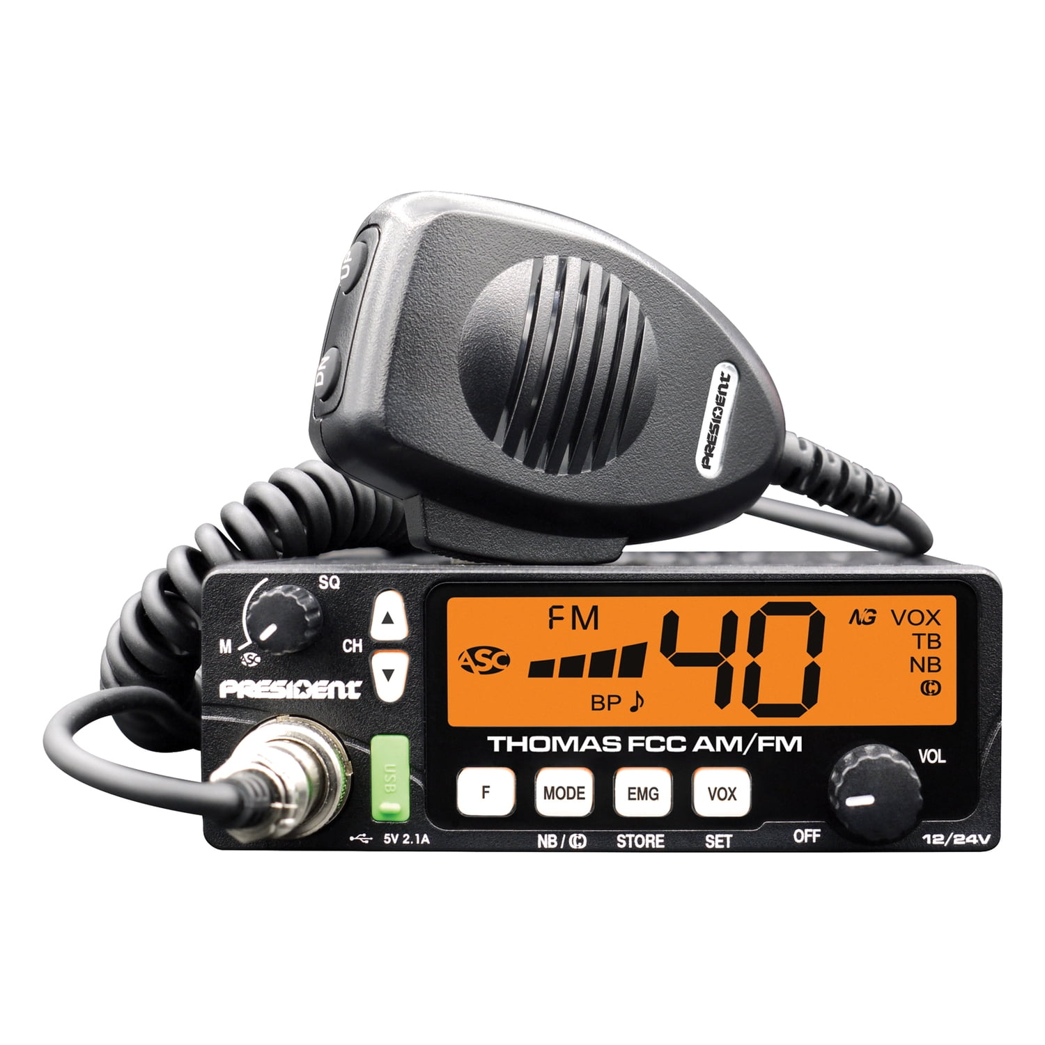 FCC Compact 40-Channel AM & FM CB Radio