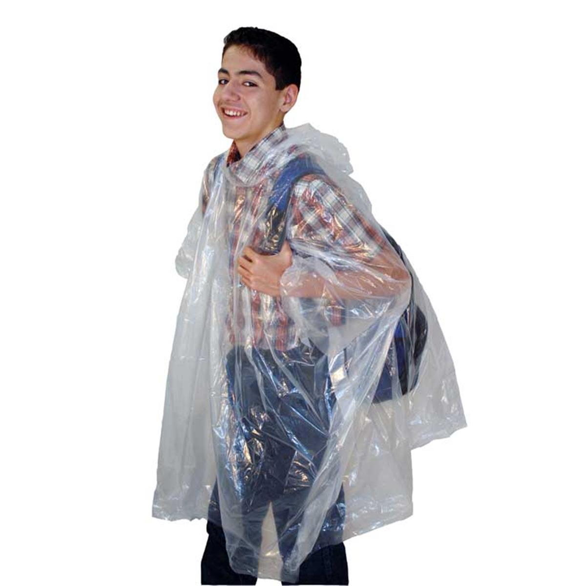 80 x 50 in. Full Cut Vinyl Emergency Poncho, Clear