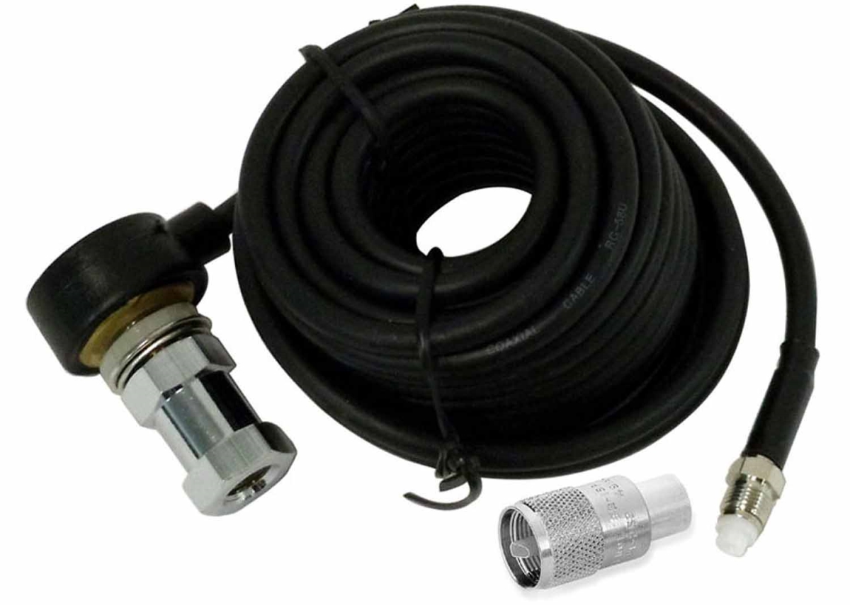HS812TN-NIP 12 ft. Terminator Coax Cable with 0.37 in. -24 Thread Weather Resistant Stud, Nip End & UHF PL259 Connector