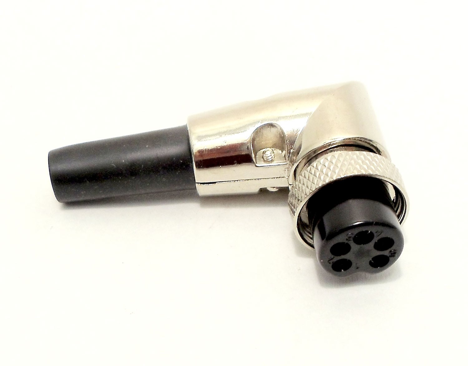 CBC5RX 5 Pin Right Angle Microphone Connector with Strain Relief
