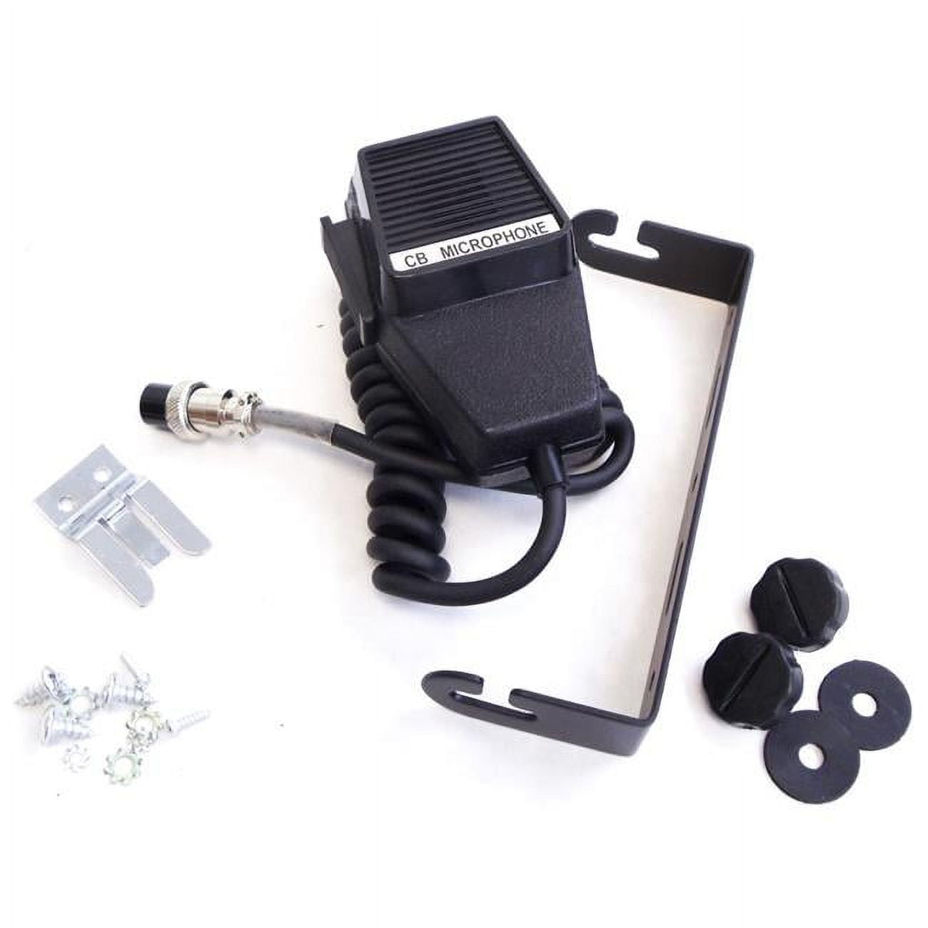 6 in. 4 Pin Microphone, Slotted Mounting Bracket & 6 mm Side Knobs, Mic Clip & Hardware for Mcb45W-Fr - Black