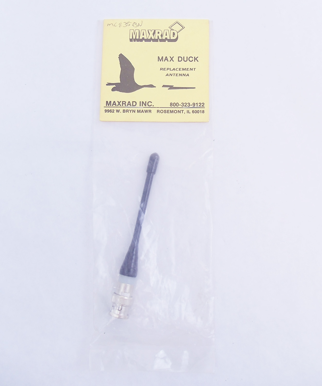 MC835BN 4 in. Tall 835MHz Rubber Antenna with BNC Fitting