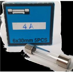 4 amp Glass Fuses, Pack of 5