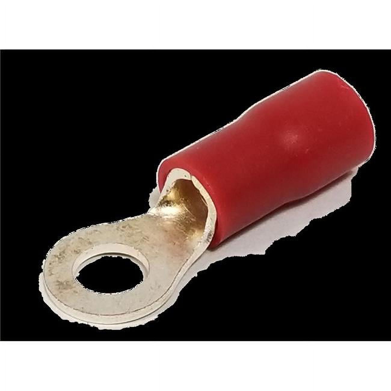 50 Piece 0.25 Ring Terminal for 6-8 Gauge, Red