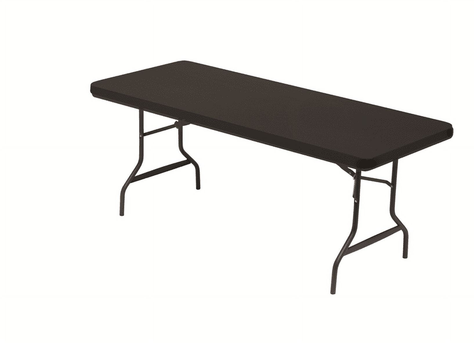 Iceberg 16621 6 ft. Stretch Fabric Table Top Cap Cover, Black