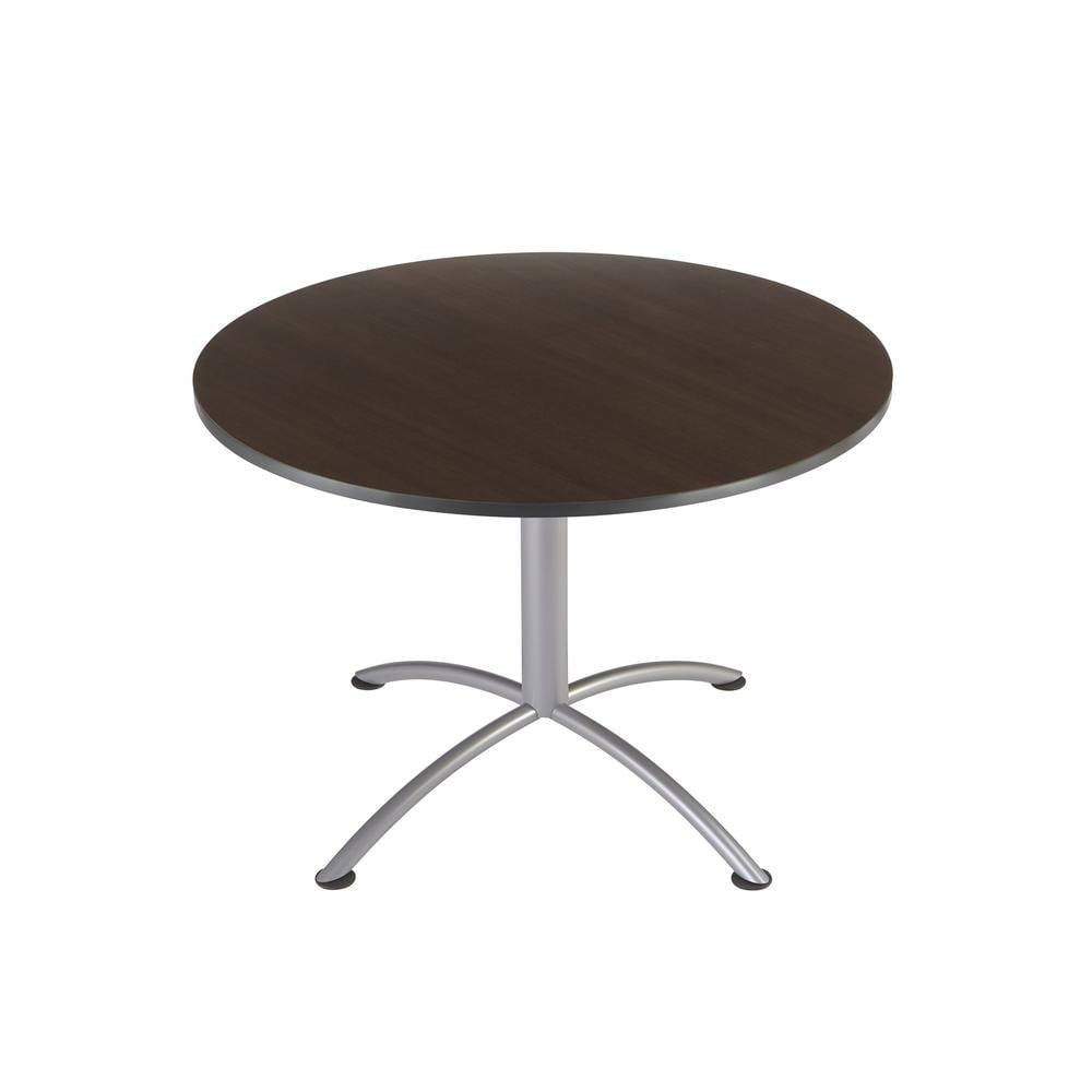 Round Cafe/Breakroom Table, Graphite Granite - 36" Square x 29"H, 42" W, 42" L, 29" H, Walnut