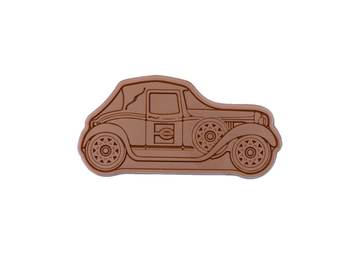 1002 2 x 3 in. Custom Decorated Shape Chocolate with Clear Packaging