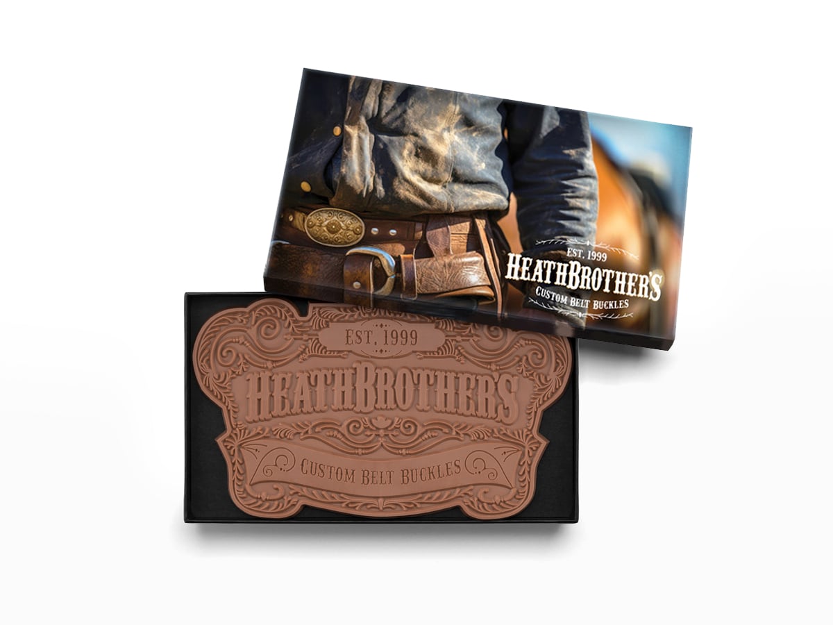 1004S 9 x 5 in. Custom Decorated Shape Chocolate with Classic Custom Packaging