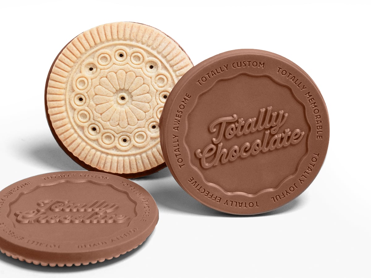 4001 3.2 in. Four-Bite Sugar Cookie with Custom Engraved Chocolate
