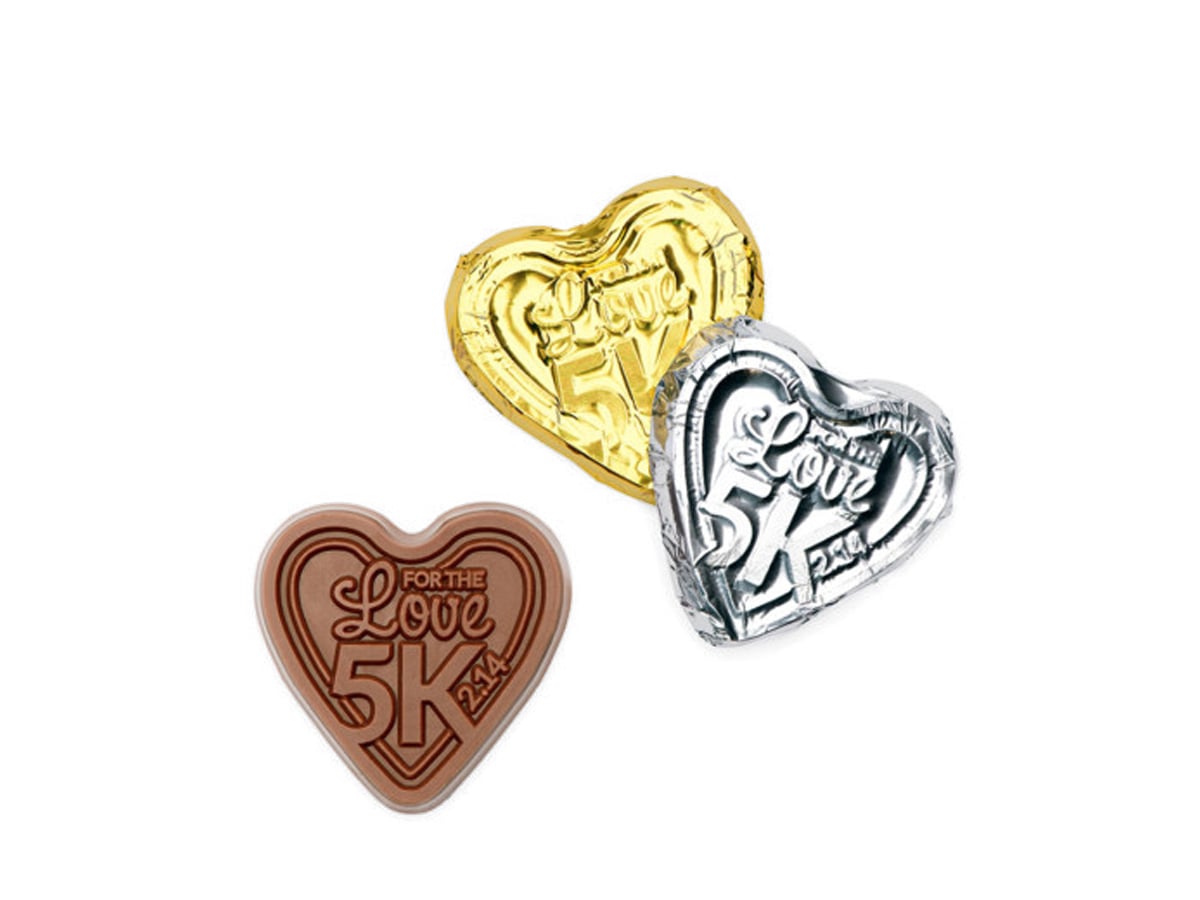 5003 Premium Custom Foil-Wrapped Heart Chocolate