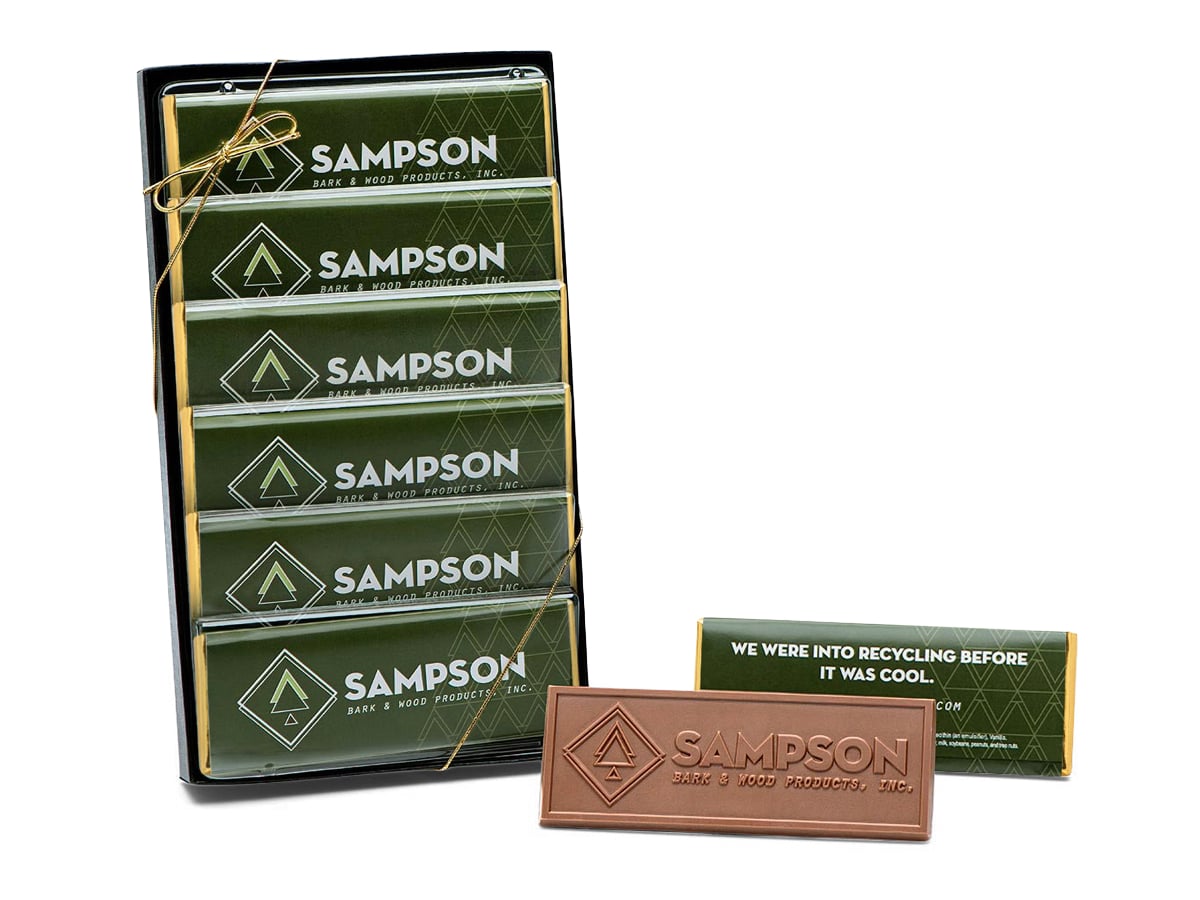8004 Brand Impact Chocolate Wrapper Bar Gift Set - Pack of 6