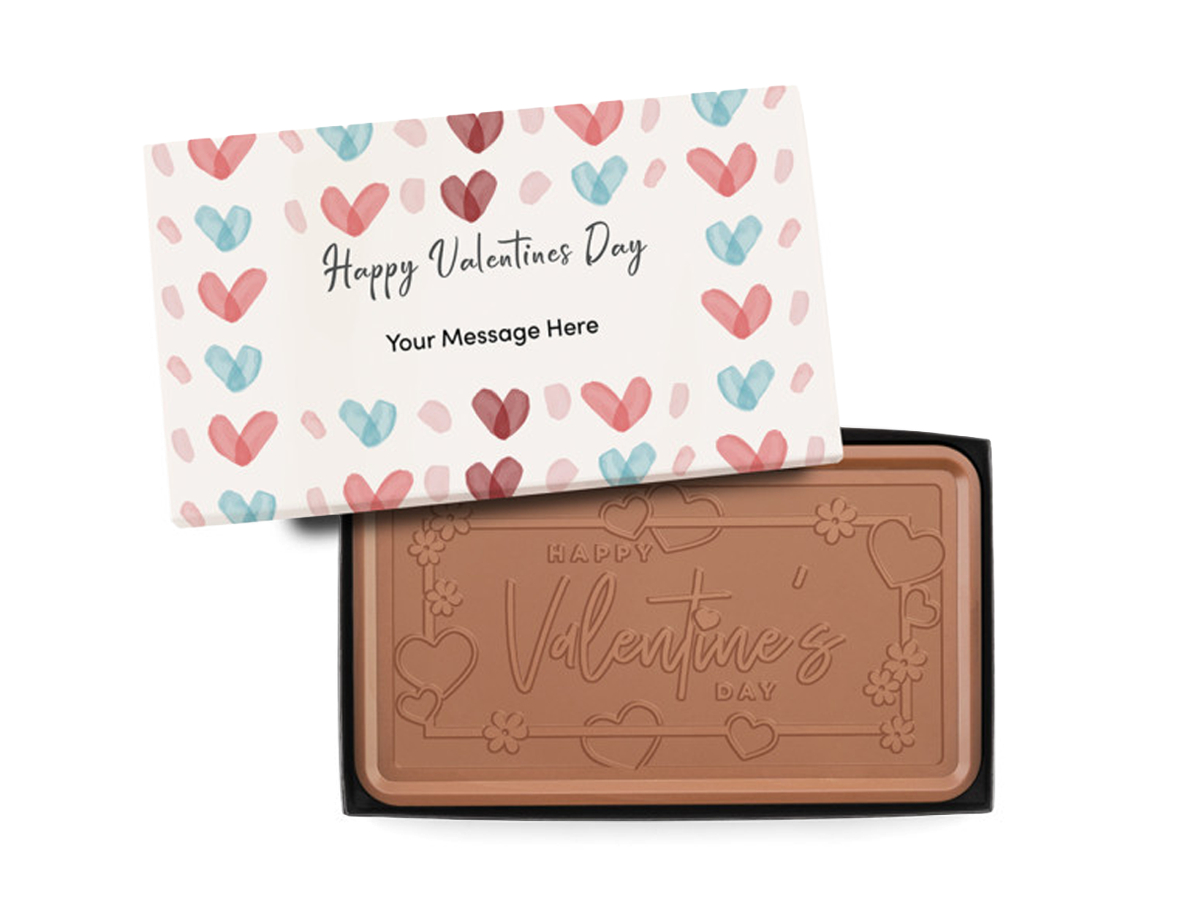 C-SHX622955X 1 lbs Happy Valentines Epic Chocolate Bar with Personalized Packaging
