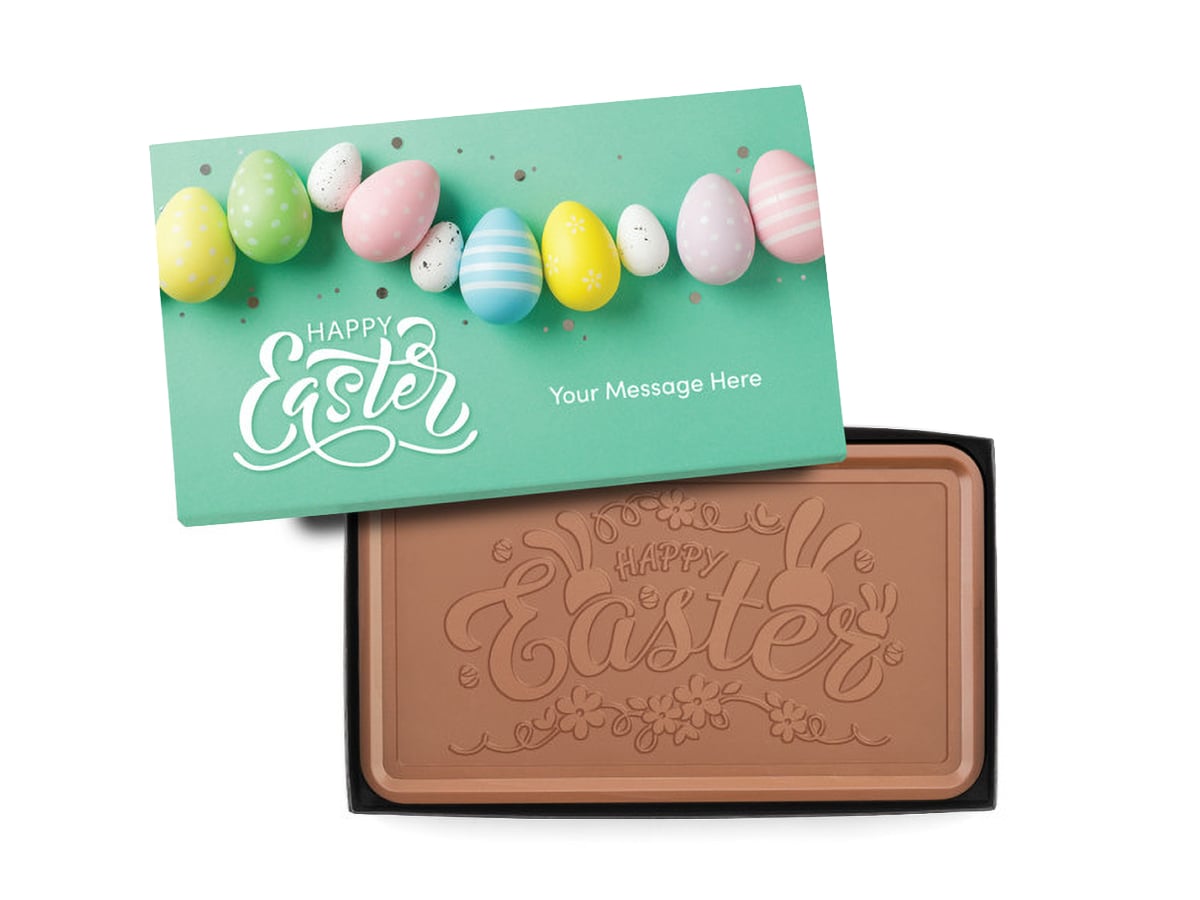 C-SHX622961X 1 lbs Happy Easter Epic Chocolate Bar with Personalized Packaging