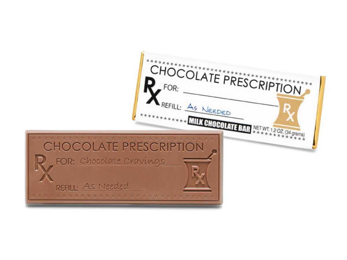 SHX310030X 2 x 5 in. Choco Rx Themed Milk Chocolate Wrapper Bar