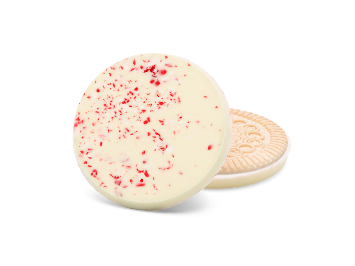 4101 3.2 in. Four-Bite Sugar Cookie with Peppermint Candycanes