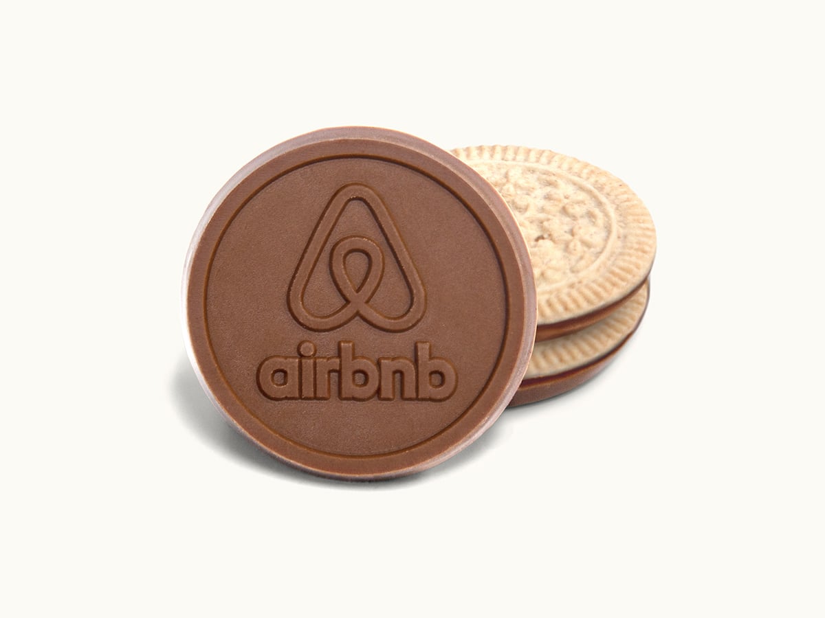 4301 2 in. Two-Bite Sugar Cookie with Custom Engraved Chocolate