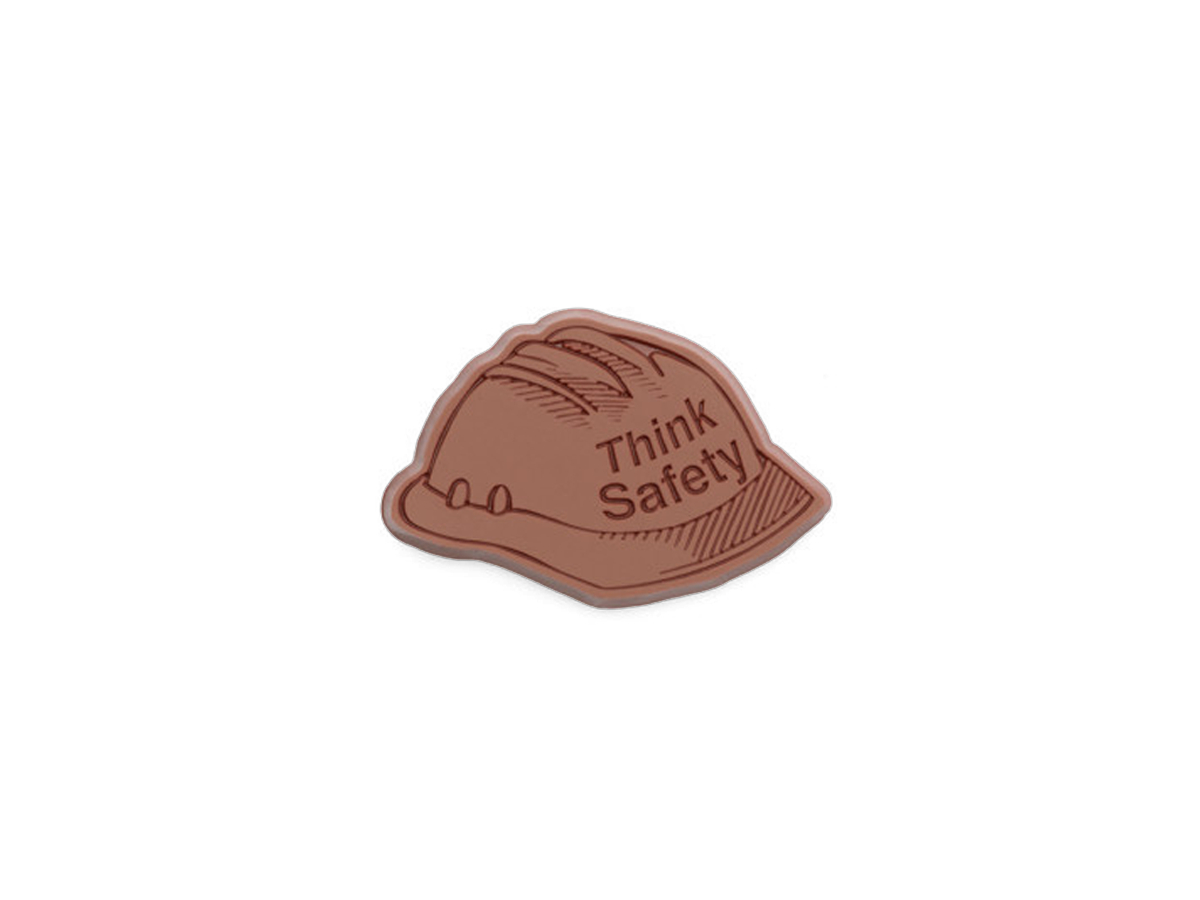 SHX300305X 2 x 3 in. Safety Hard Hat Milk Chocolate Shape Candy