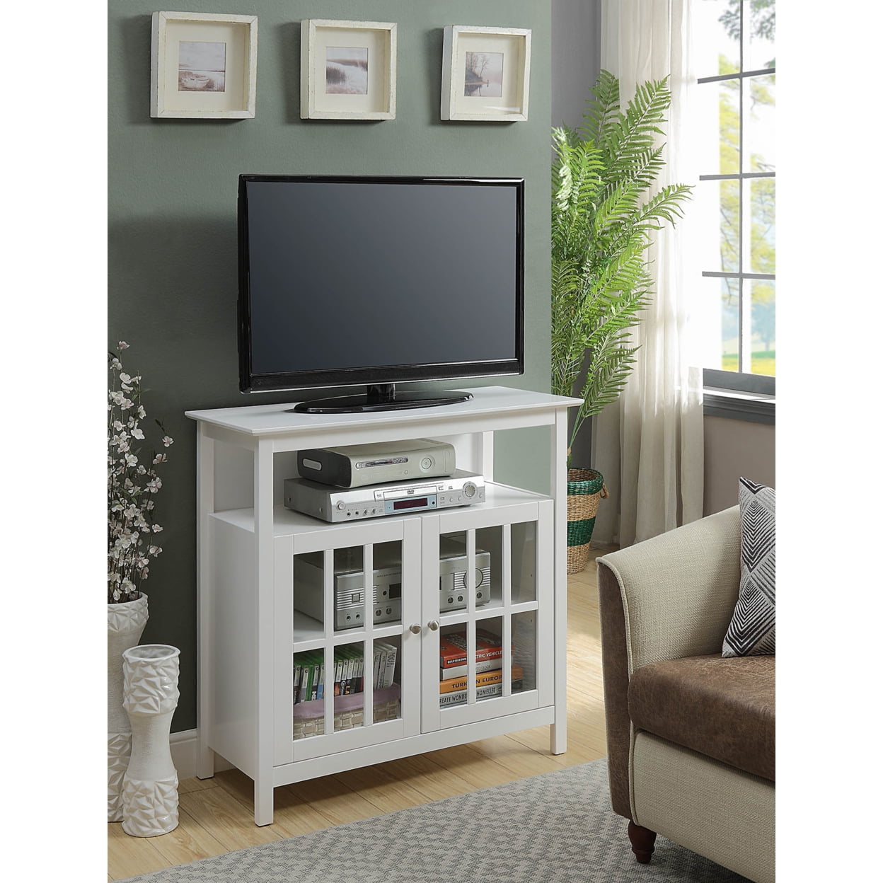 Picture of Convenience Concepts 8066070W Big Sur Highboy TV Stand, White