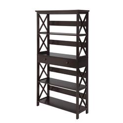 Picture of Convenience Concepts 203051ES Oxford 5 Tier Bookcase with Drawer&#44; Espresso