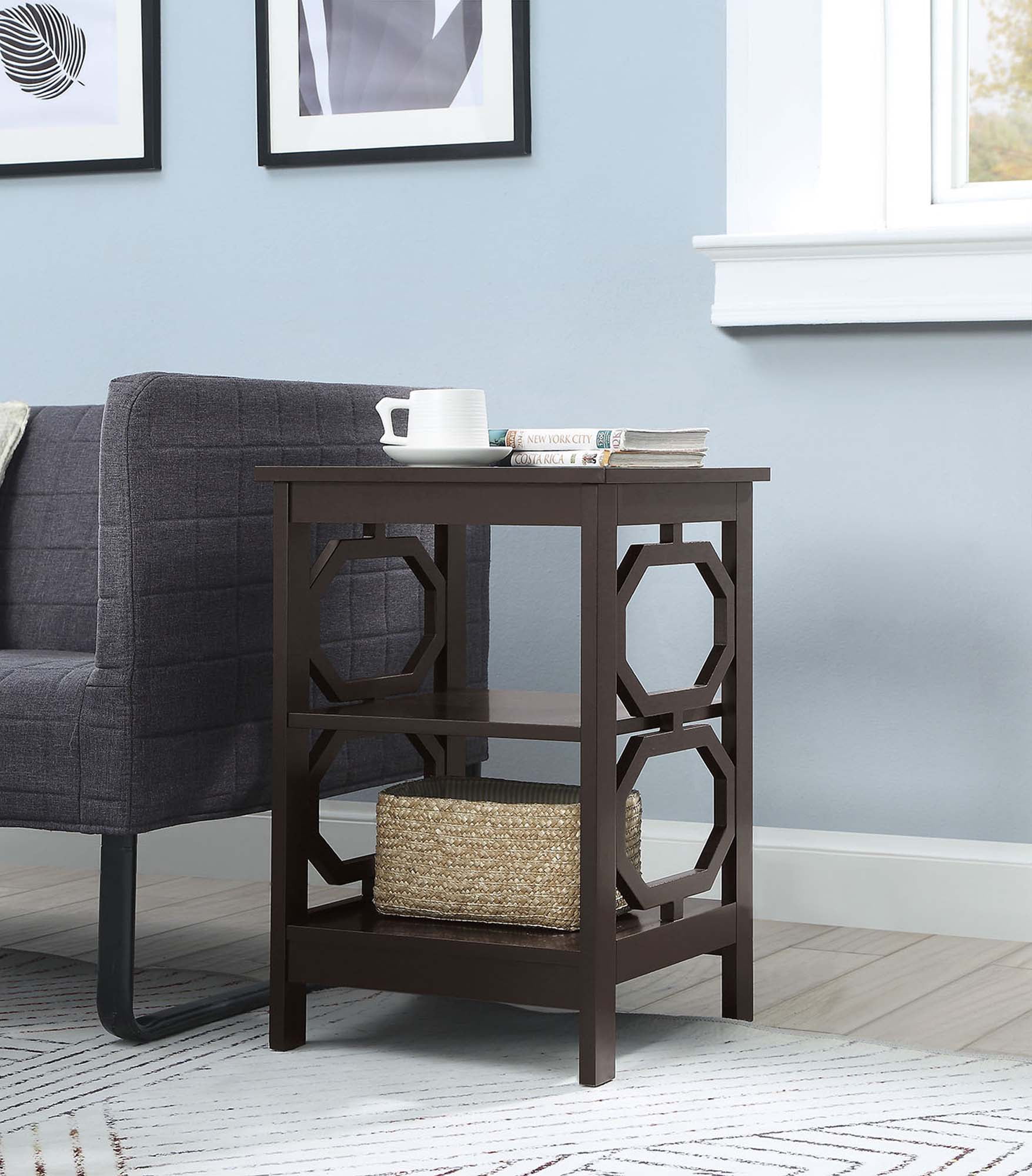 Picture of Convenience Concepts  203210ES Omega End Table with Shelves  Espresso