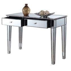 Picture of Convenience Concepts 413372WGY Gold Coast Mirrored Desk Vanity - Weathered Gray