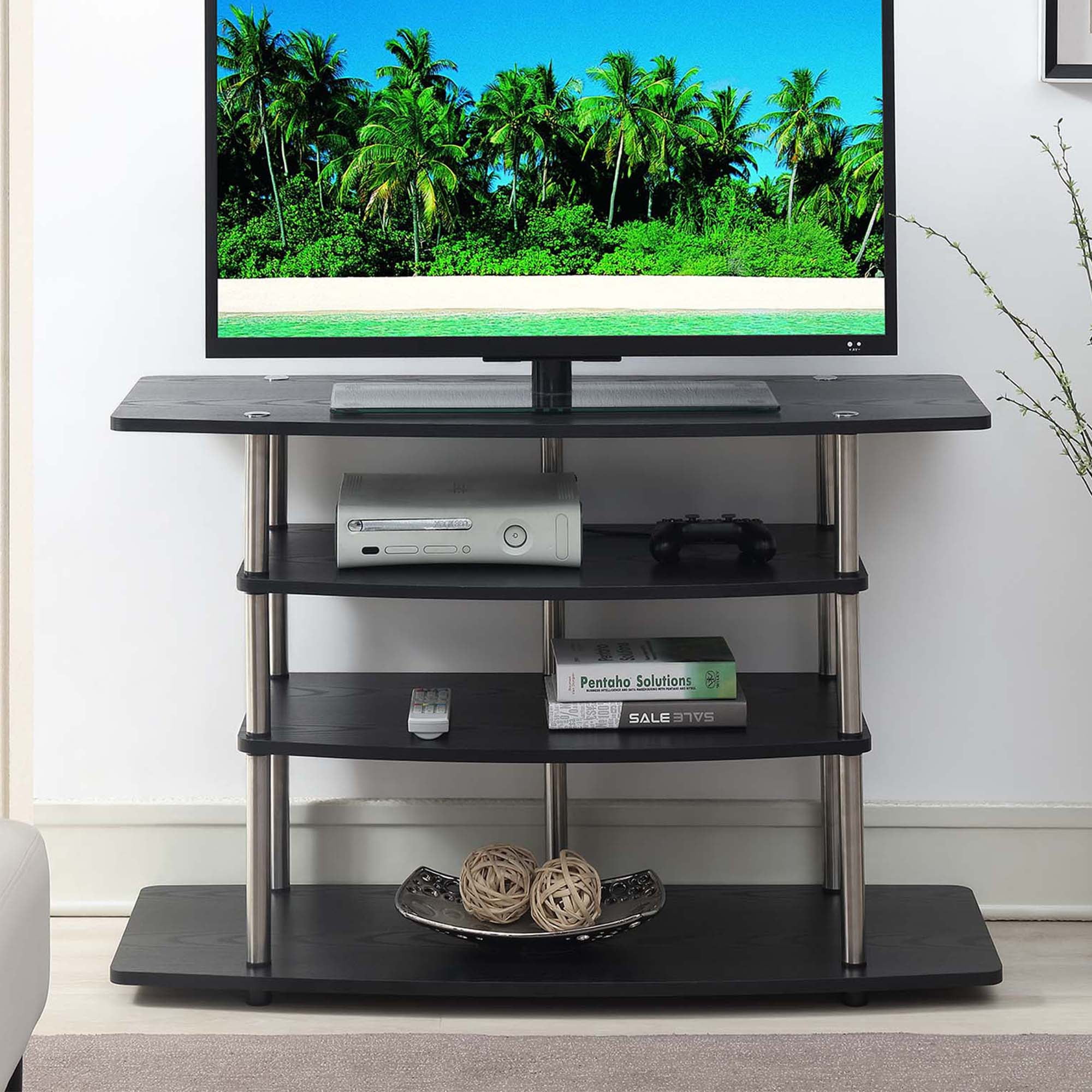Picture of Convenience Concepts 141031BL Designs2Go No Tools Wide Highboy TV Stand, Black - 42 x 28 x 15.75 in.