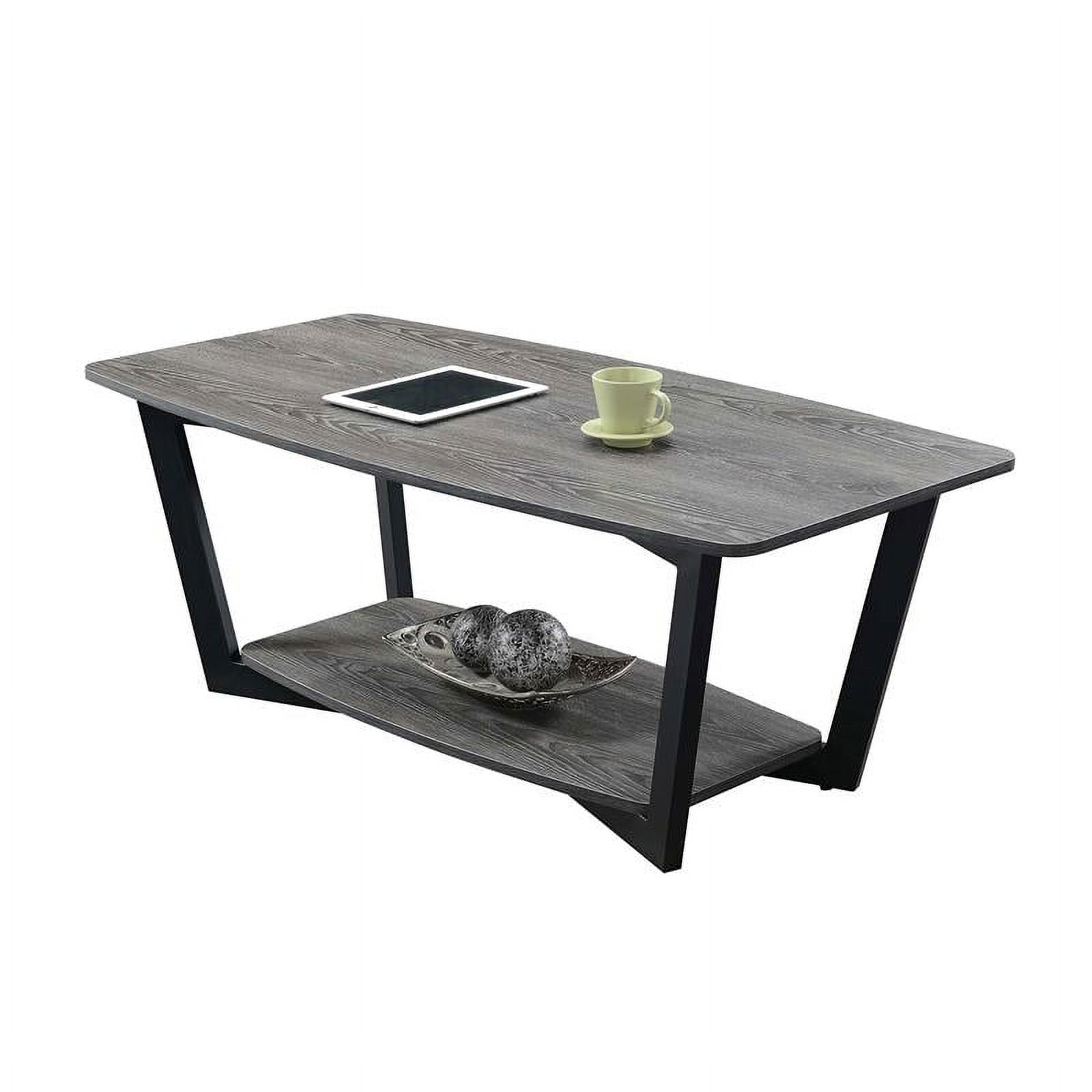 Picture of Convenience Concepts 111282WGYBL Graystone Coffee Table&#44; Weathered Gray & Black Frame