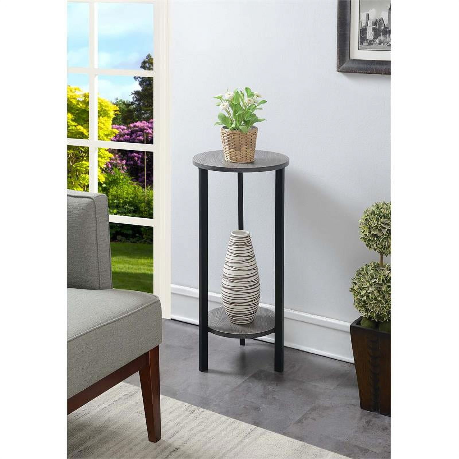 Picture of Convenience Concepts 111253WGYBL 31 in. Graystone Plant Stand&#44; Weathered Gray & Black Frame
