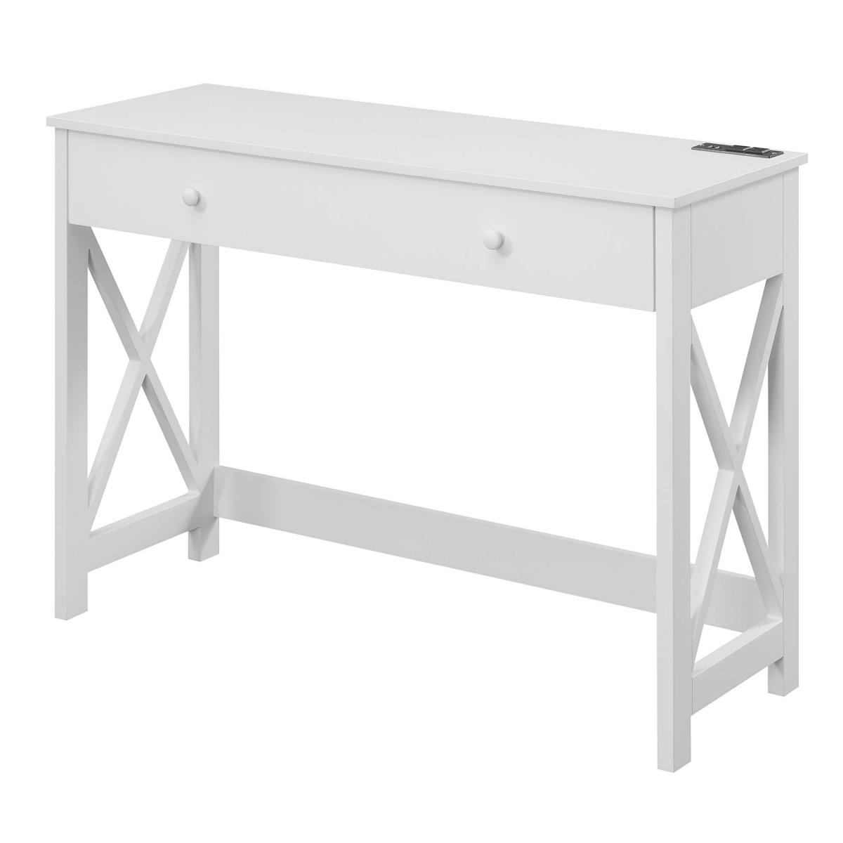 Picture of Convenience Concepts 303446W 42 in. Oxford Desk with Charging Station&#44; White