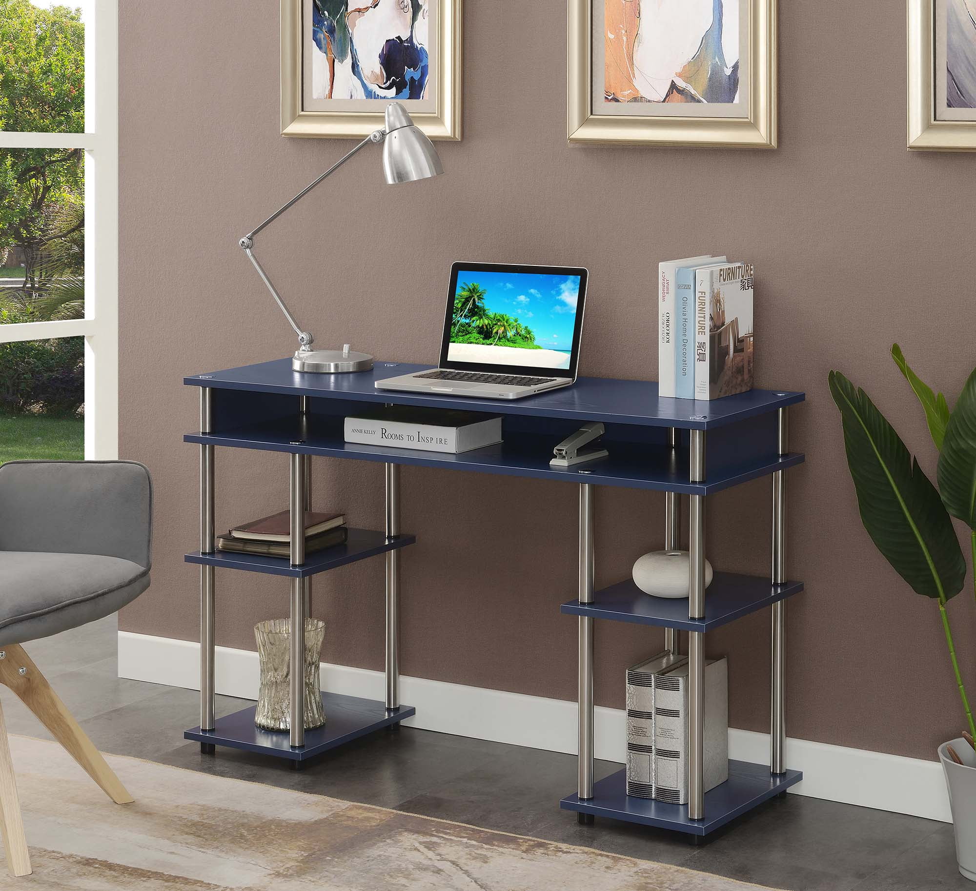 Picture of Convenience Concepts 131436CBE Designs2Go No Tools Student Desk&#44; Cobalt Blue