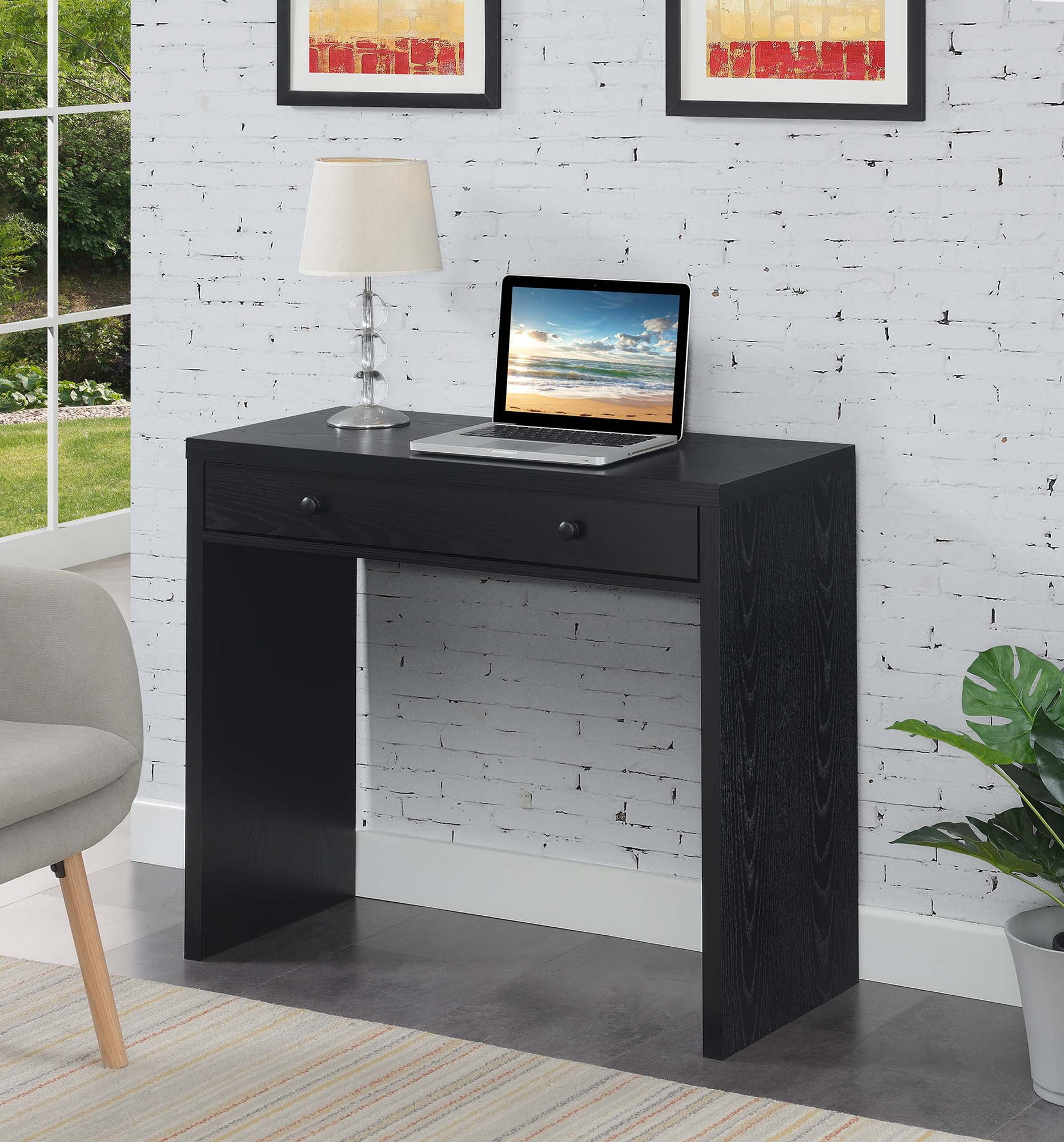 Picture of Convenience Concepts 303536BL 36 x 15.75 x 30 in. Northfield Desk with Drawer&#44; Black
