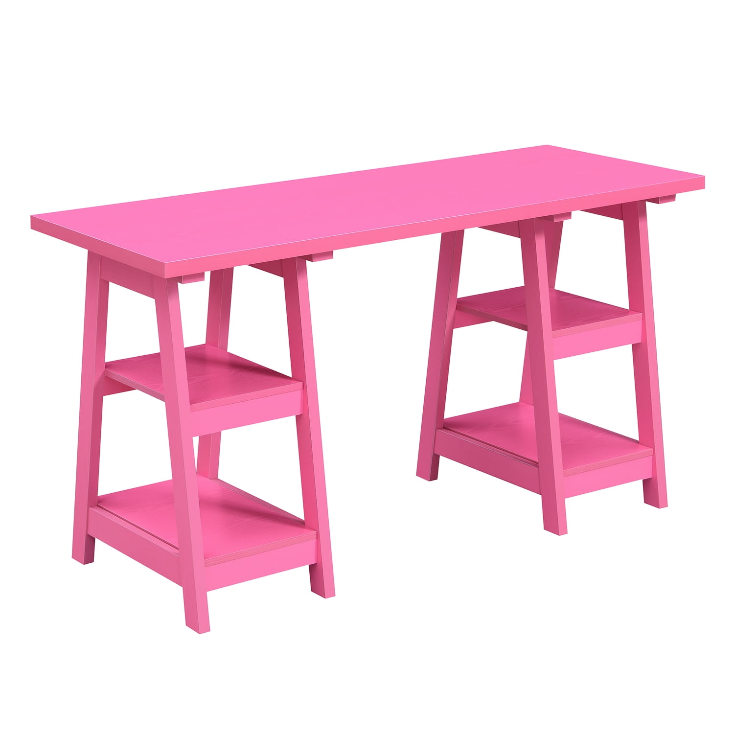 Picture of Convenience Concepts 090207PK 47 x 20 x 29 in. Designs2Go Double Trestle Desk&#44; Pink