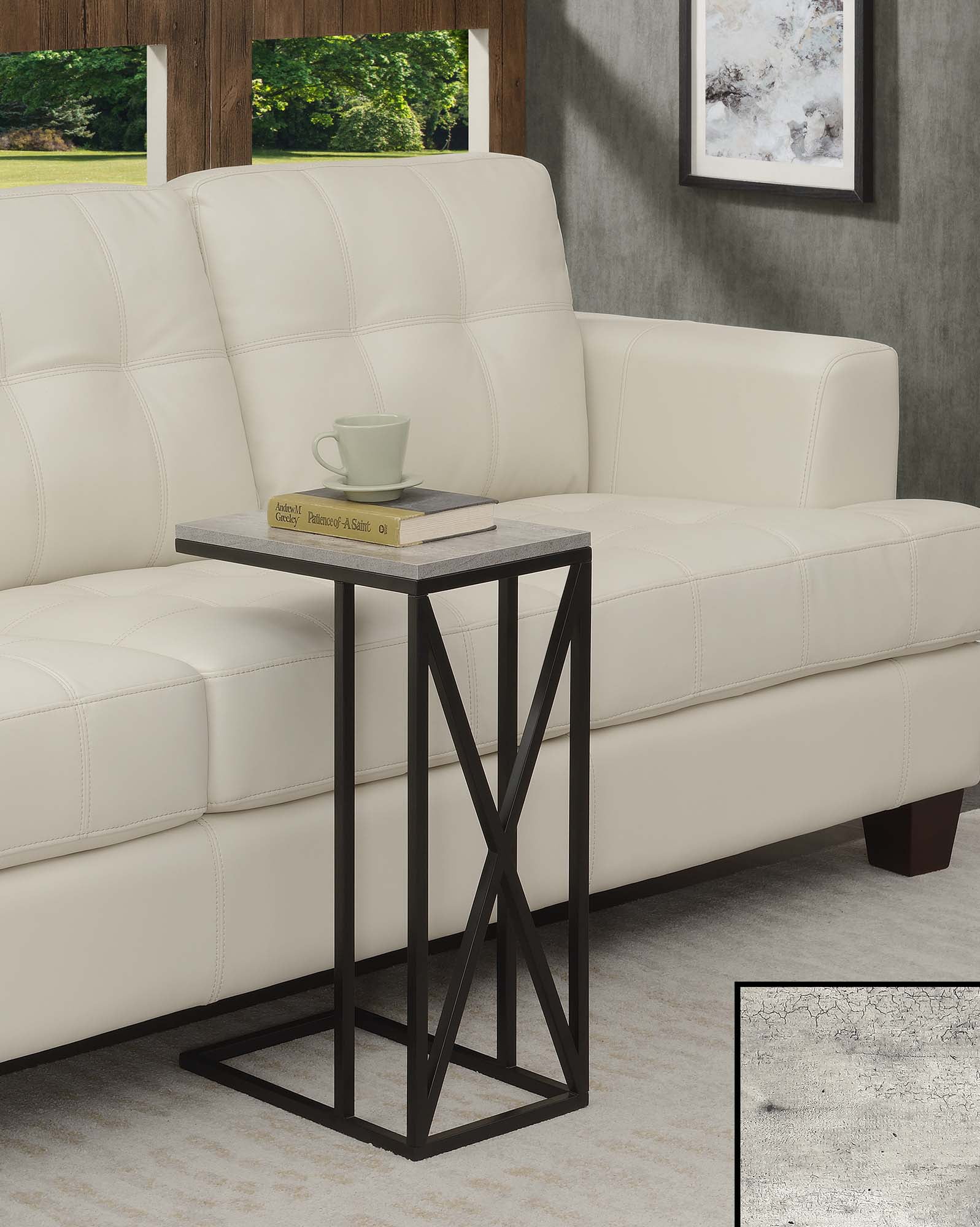 Convenience Concepts Tucson End/Side/Nesting Tables, Faux Birch/Black